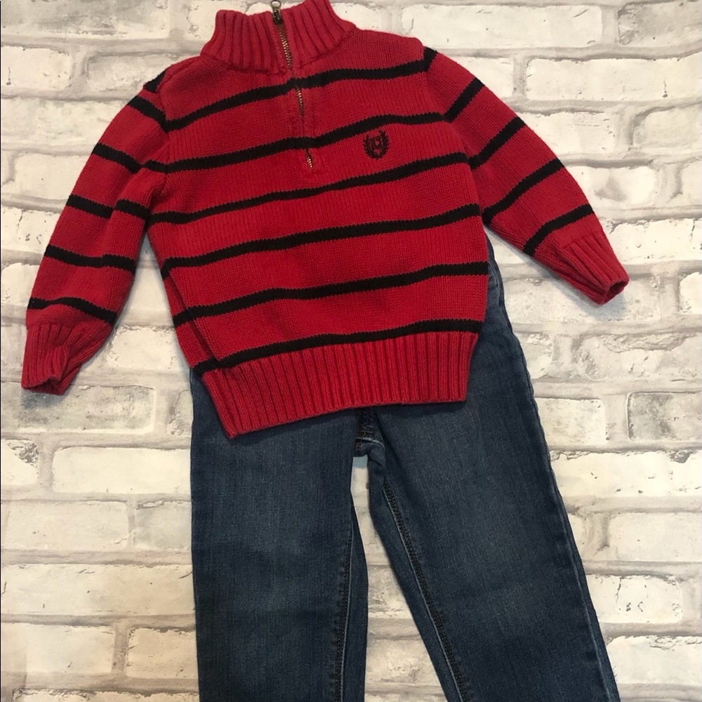 Chaps Ralph Lauren Sweater and Jeans outfit